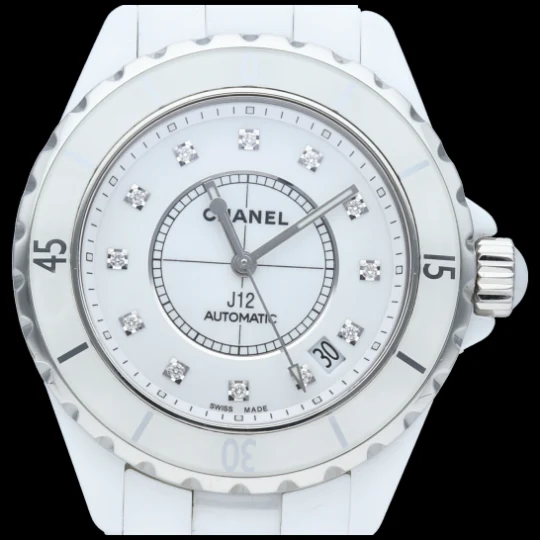 Chanel J12 - 38 mm automatic watch in ceramic and diamonds