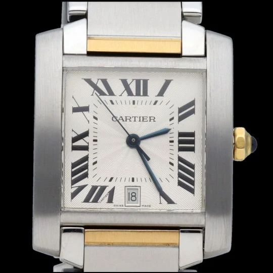 Cartier Tank Française - Medium-sized watch in yellow gold and steel
