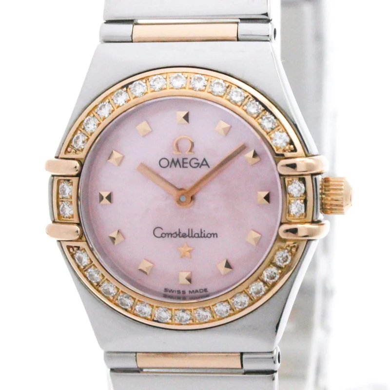 Omega Constellation - Quartz watch in steel, rose gold and diamonds