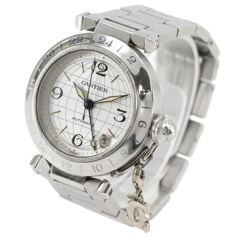 Cartier Pasha C GMT - Automatic stainless steel watch