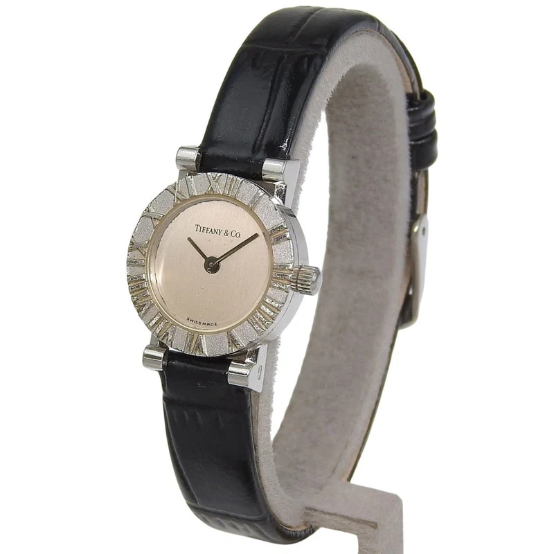Tiffany & Co. Atlas - Quartz watch in steel and leather