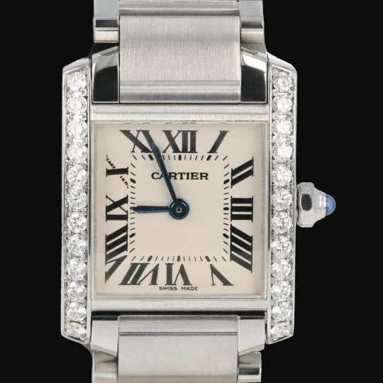 Cartier Tank Française - Steel and diamond watch