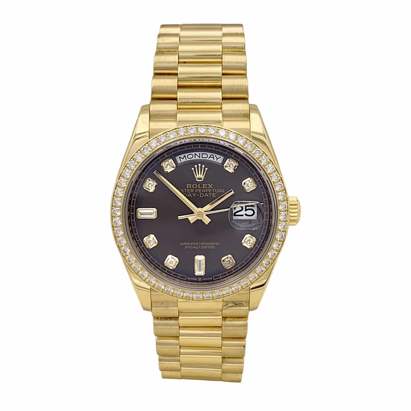 Rolex Oyster Perpetual Day-Date - Yellow gold and diamond watch