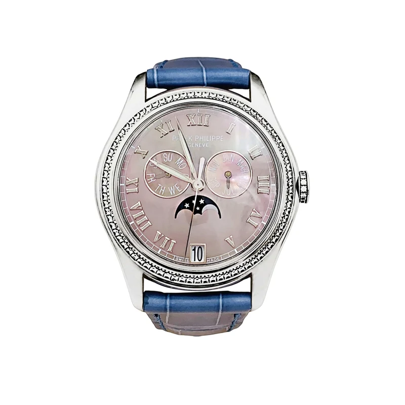 Patek Philippe Annual Calendar - White gold, mother-of-pearl and diamond watch