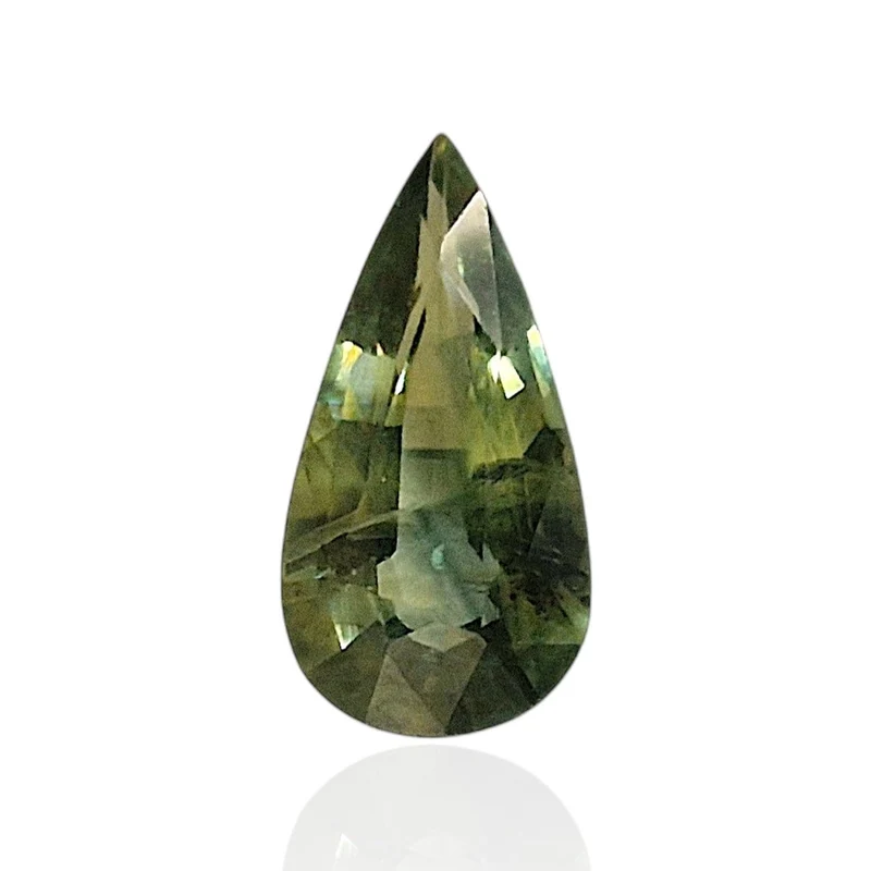 Green sapphire from Cameroon - Mixed pear stone 1.375 ct