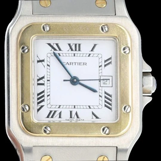 Cartier Santos Galbée - Yellow gold and steel watch