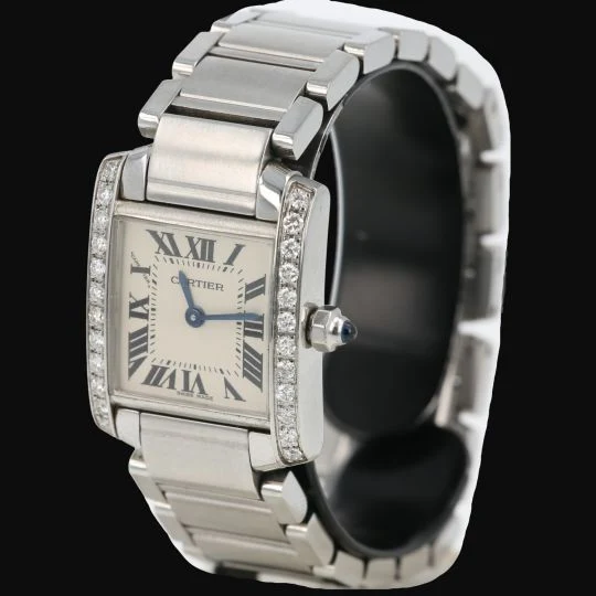 Cartier Tank Française - Steel and diamond watch