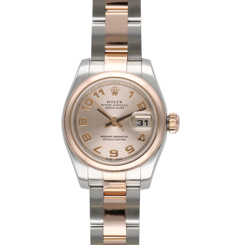 Rolex Oyster Datejust Lady - 26 mm watch in 18k rose gold and steel