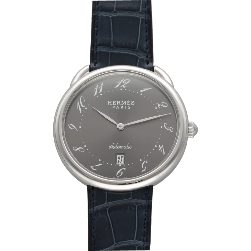 Hermès Arceau - 41 mm steel automatic watch, full set 2007
