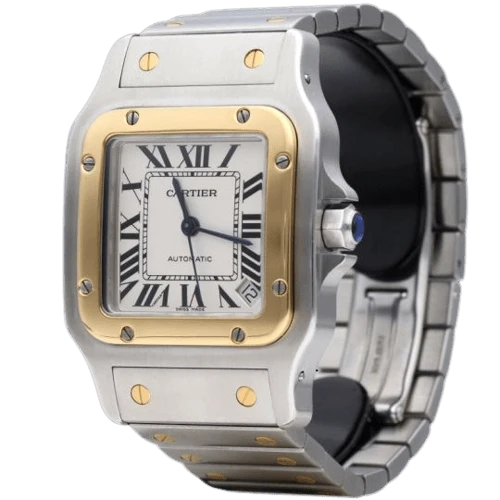 Cartier Santos Galbée XL - Yellow gold and steel watch