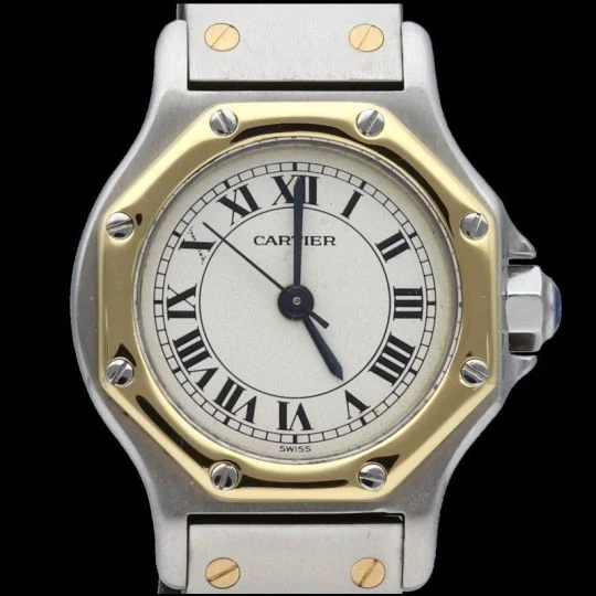Cartier Santos Round Octagon - Watch in yellow gold and steel