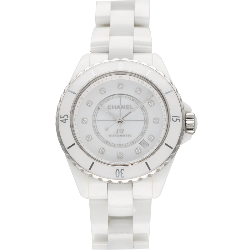 Chanel J12 - 39 mm watch in white ceramic and diamonds