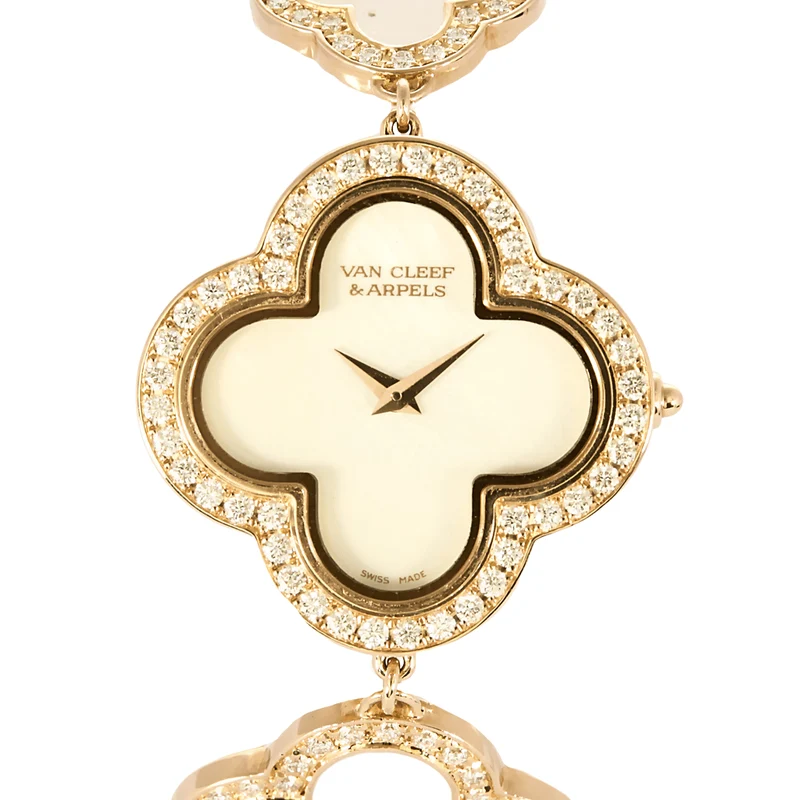 Van Cleef & Arpels Alhambra watch in rose gold, mother-of-pearl and diamonds