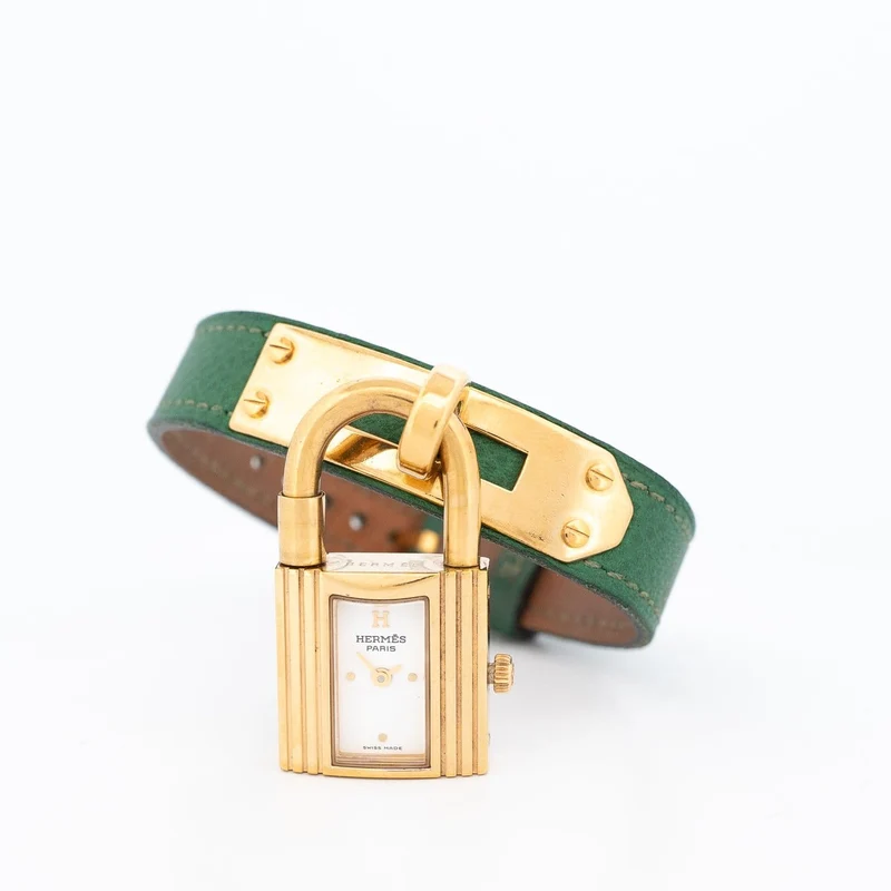 Hermès Kelly - Gold-plated steel watch, ivory dial