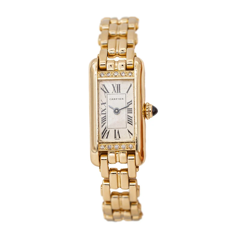 Cartier Tank - Yellow gold and diamond watch