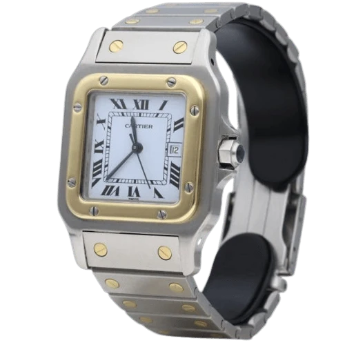 Cartier Santos Galbée - Yellow gold and steel watch