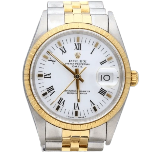 Rolex Date - 34 mm watch in yellow gold and steel