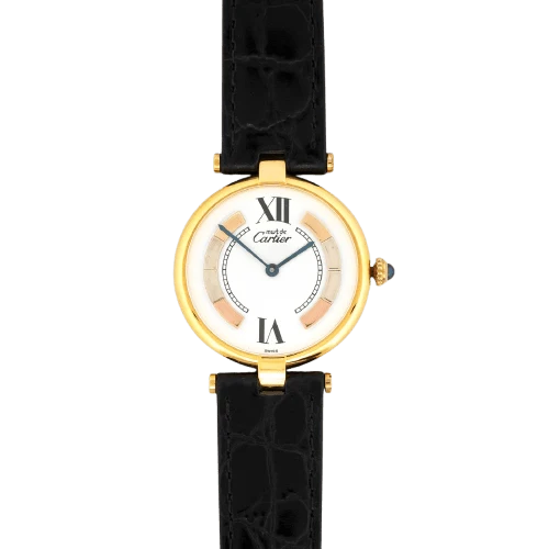Cartier Must Vendôme - LM watch in silver-gilt, Trinity ivory dial