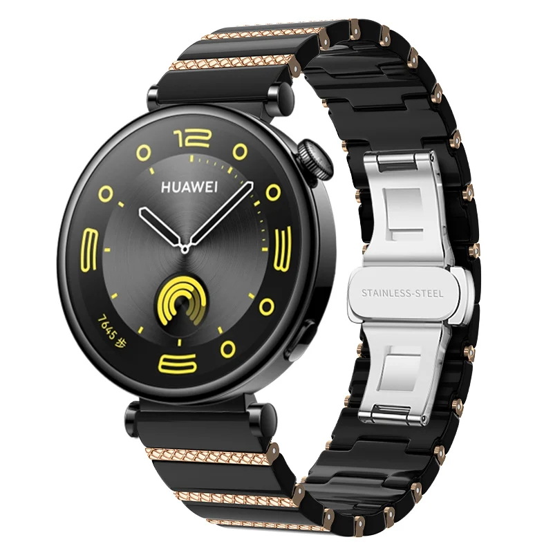 Correa cerámica one bead Zenwatch Venice Pro (negro/oro rosa)