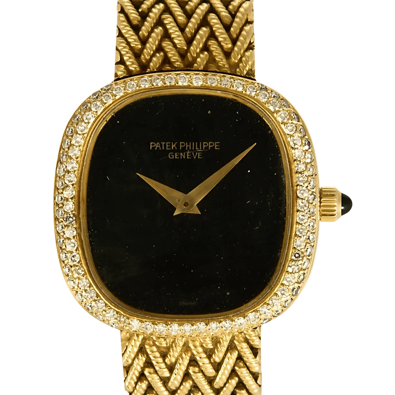 Patek Philippe Ellipse Ladies' watch in yellow gold and onyx dial