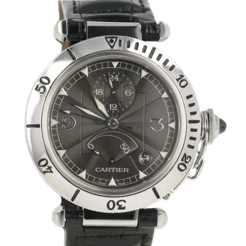 Cartier Pasha - Steel GMT watch with power reserve