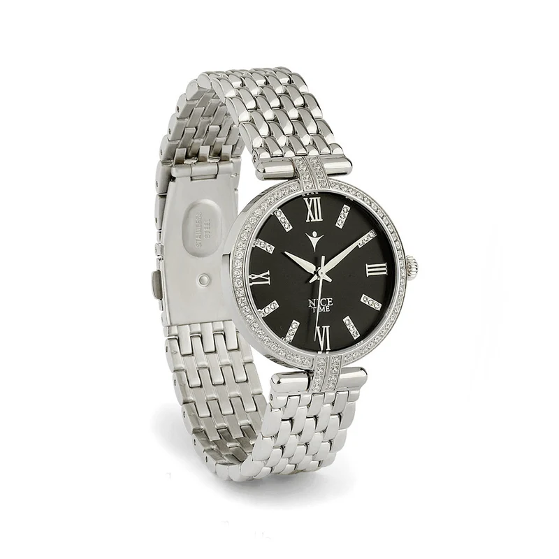 Reloj platino y negro