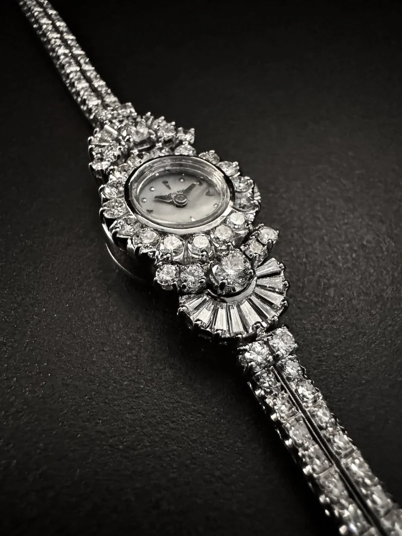 Hamilton - White gold and diamond wristwatch