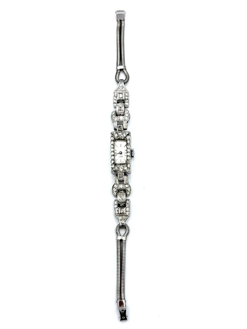 Watch Art Deco in platinum, white gold and diamonds