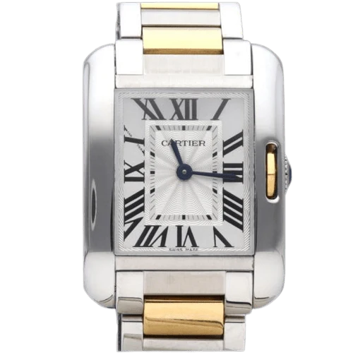Cartier Tank English - Yellow gold and steel watch