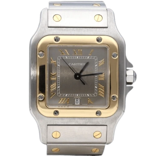 Cartier Santos Galbée - Yellow gold and steel watch