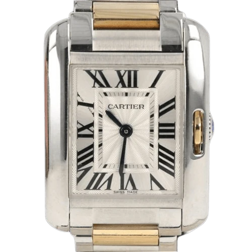 Cartier Tank English - Steel and yellow gold watch