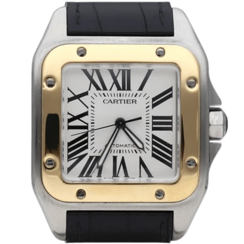 Cartier Santos 100XL - Montre en acier et or jaune