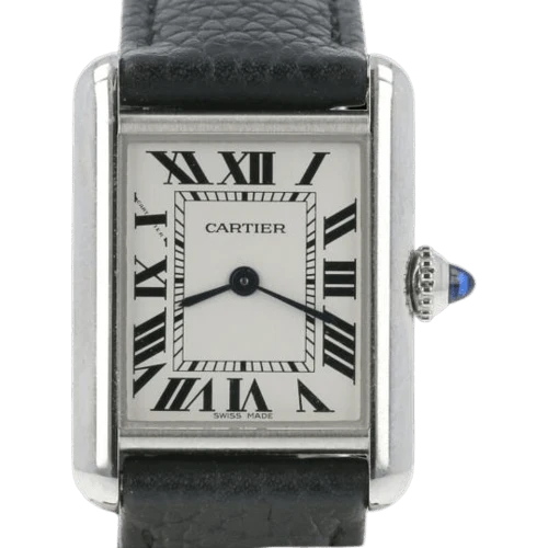 Cartier Tank Must - Quartz watch with black leather strap