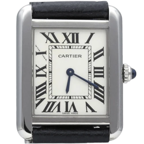 Cartier Tank Solo - Women's watch in steel and leather