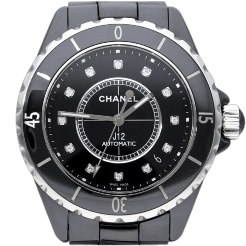 Chanel J-12 - 38 mm watch in ceramic and diamonds