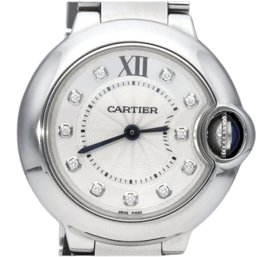 Cartier Ballon Bleu - Steel watch with diamonds