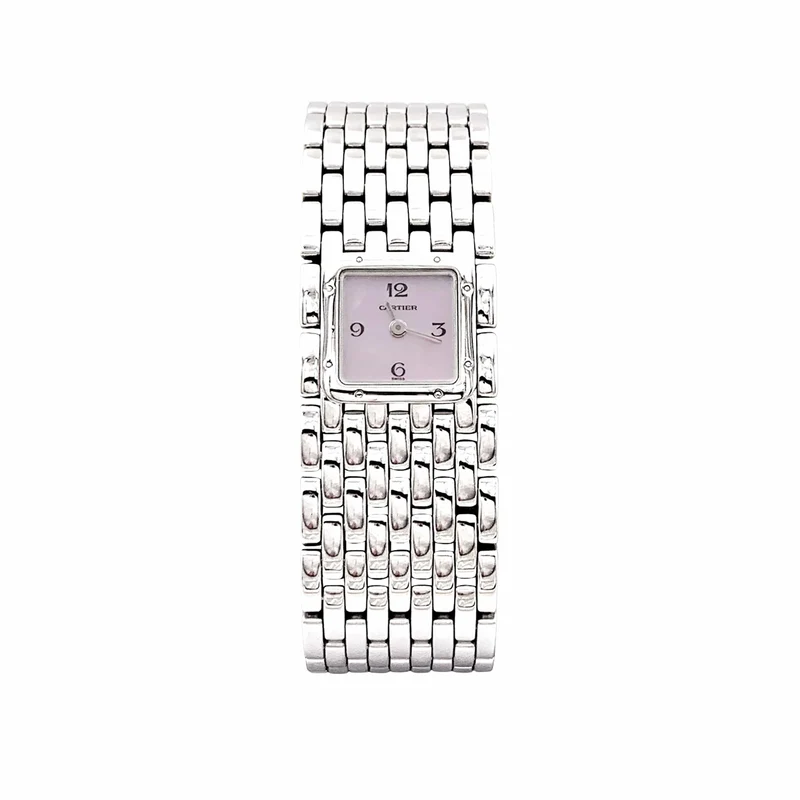 Cartier Panthère Ruban - Steel and mother-of-pearl cuff watch