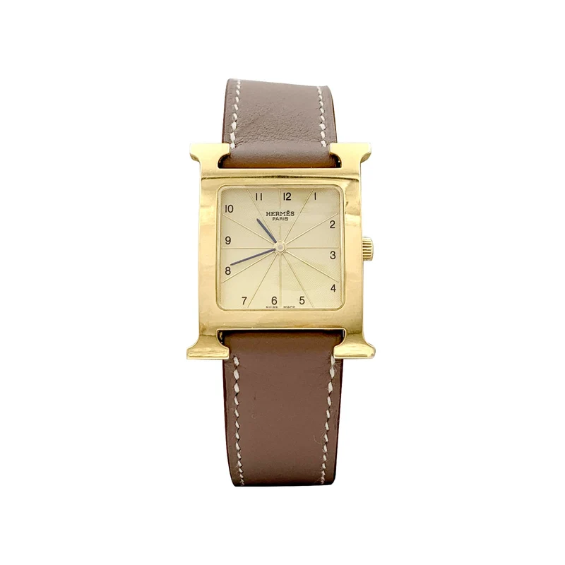 Hermès Heure H - Gold-plated and steel watch
