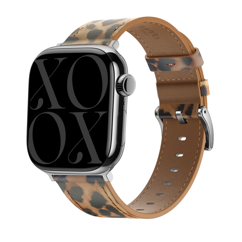 xoxo Wildhearts Correa cuero Apple Watch (Leopardo)