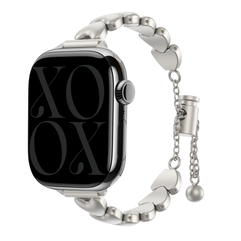 xoxo Wildhearts Correa acero 'hearts' Apple Watch (blanco estrella)