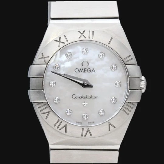 Omega Constellation - Women's watch in steel and diamonds