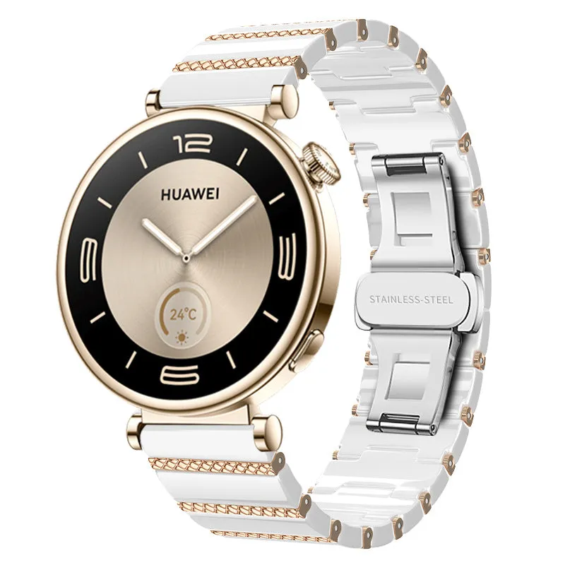 Correa cerámica one bead Huawei Watch GT 7 - 41mm (blanco/oro rosa)
