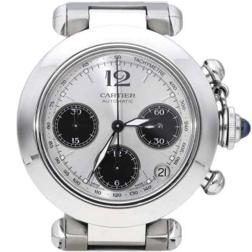 Cartier Pasha - Steel chronograph watch