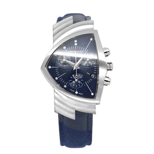 Hamilton Ventura - Blue Chrono watch in steel