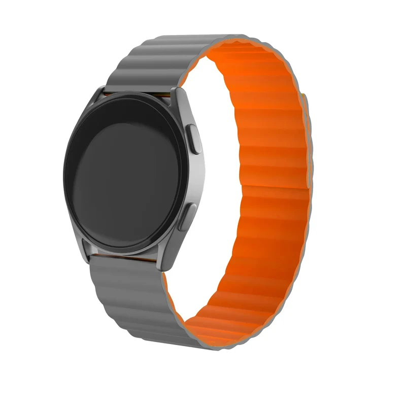Correa silicona magnética Huawei Watch GT 7 Pro (gris/naranja)