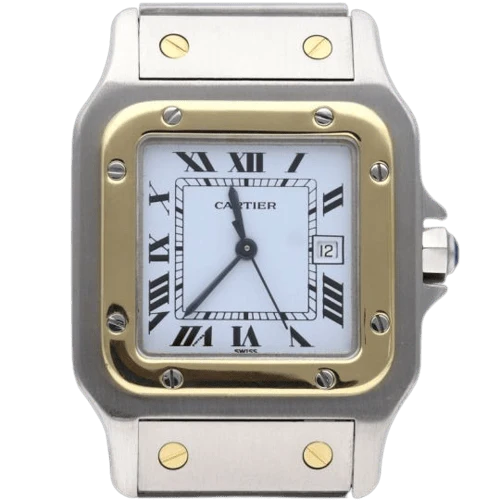 Cartier Santos Galbée - Yellow gold and steel watch