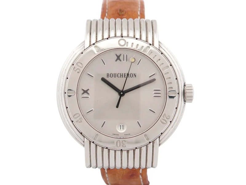 Boucheron Solice Reflection - 37 mm watch in palladium-plated steel and diamonds