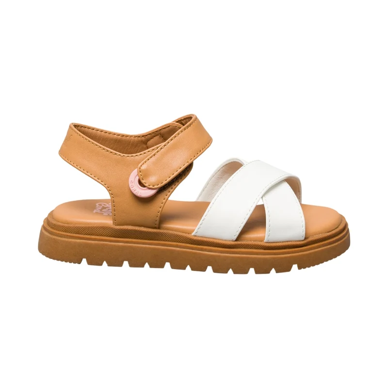 Coral Sandalias Abba Café Claro/Blanco, para Mujer