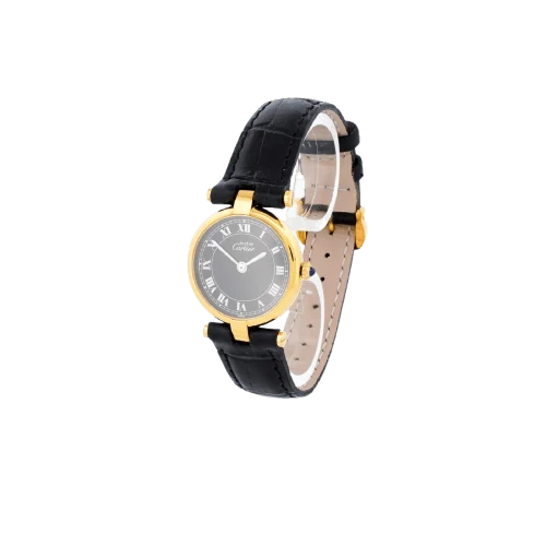 Cartier Must Vendôme - Small Model watch in silver-gilt black Roman dial