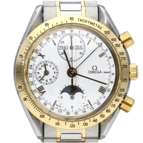Omega Speedmaster - Automatic chronograph watch in yellow gold and steel